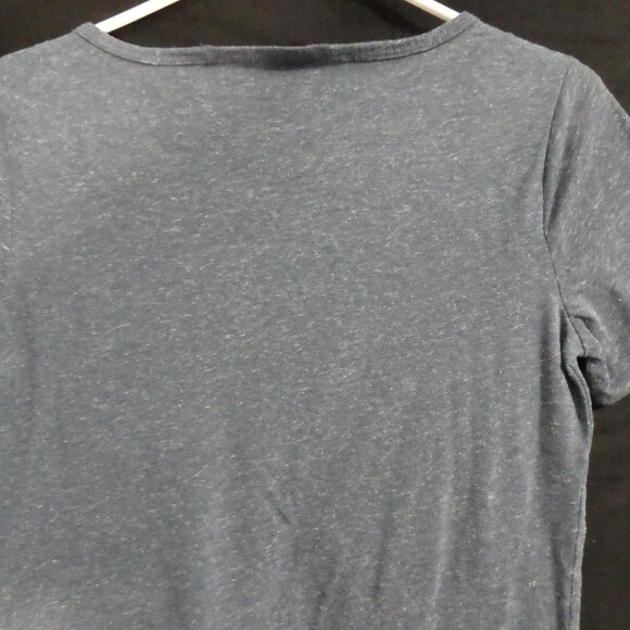 GEORGE | xs - extra small | Heather Blue Henley Short Sleeve Shirt - Picture 10 of 13